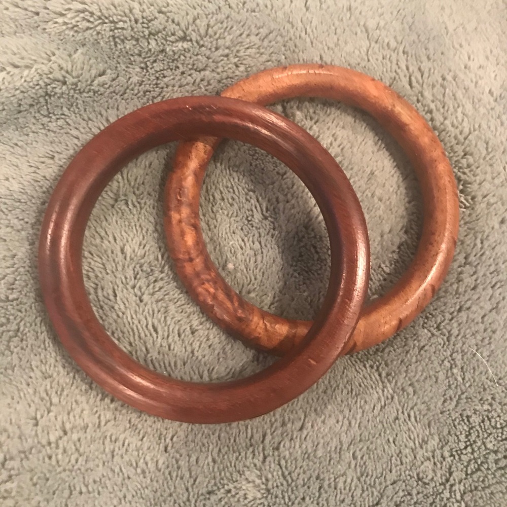 Wooden Bangles Set One with Gold like designs - Picture 2 of 4